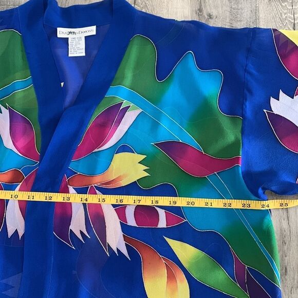 DRAPER’S & Damon’s 2 piece silk shell sleeveless silk kimono style jacket XL/OS - Picture 11 of 15